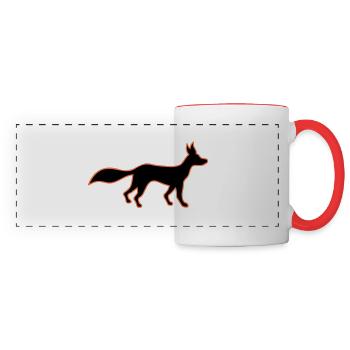 Fox Red Fox Wild Silhouette Outline Silhouette Red - Panoramic Mug - white/red - Front