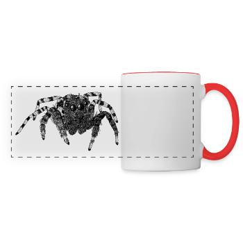 Araignée sauteuse Araignée mignonne Phidippus Arachnide - Mug panoramique contrasté et blanc - blanc/rouge - Devant