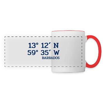 Coordonnées Barbade - Koordinaten - Antilles - Mug panoramique contrasté et blanc - blanc/rouge - Devant