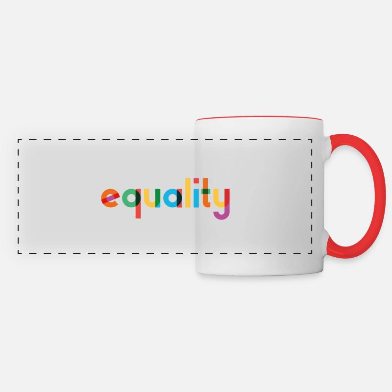 Equality - Rainbow Typography - Panoramic Mug - white/red