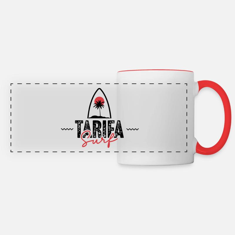 Tarifa Surf - Mug panoramique contrasté et blanc - blanc/rouge