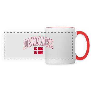 Danemark drapeau Danemark - Mug panoramique contrasté et blanc - blanc/rouge - Devant