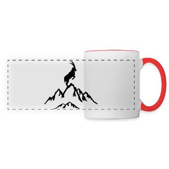 Capricorn and mountains - Panoramic Mug - white/red - Front
