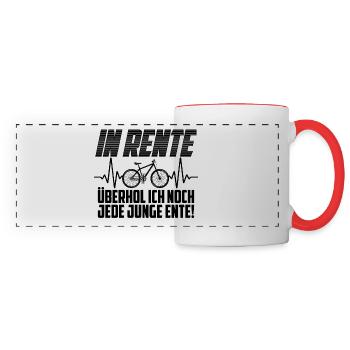 Rente Fahrrad Ente Spruch Rentner - Panoramatasse - Weiß/Rot - Vorne