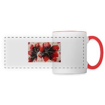 Stilvoll und individuelles Blumen- Design. - Panoramatasse - Weiß/Rot - Vorne