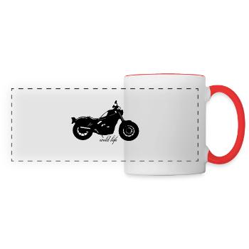 Motorcycle wildlife - Panoramic Mug - white/red - Front