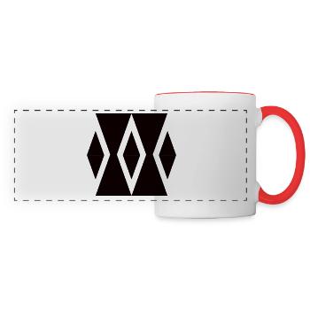 Les triangles Sablier - Formes & Symboles simplement black - Mug panoramique contrasté et blanc - blanc/rouge - Devant