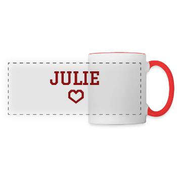 Julie heart - Panoramic Mug - white/red - Front