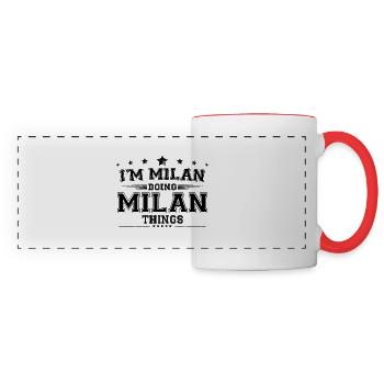 i’m Milan doing Milan things - Panoramic Mug - white/red - Front