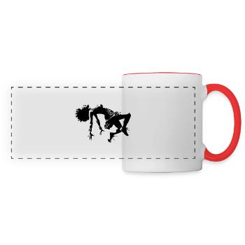 Joie, Bonheur, Joie de vivre | Lâcher - Mug panoramique contrasté et blanc - blanc/rouge - Devant