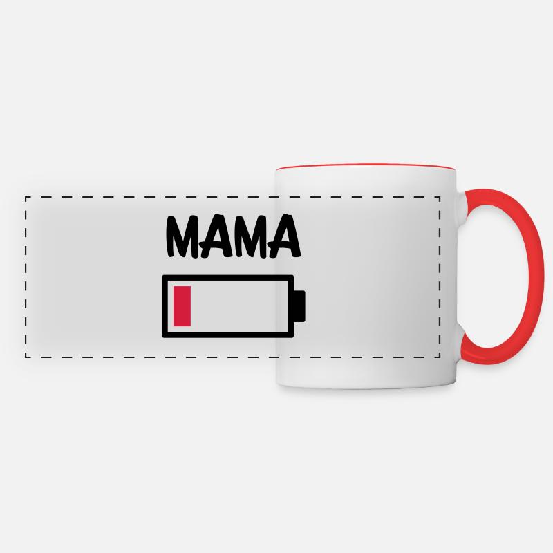 Mama - battery is empty - Panoramic Mug - white/red