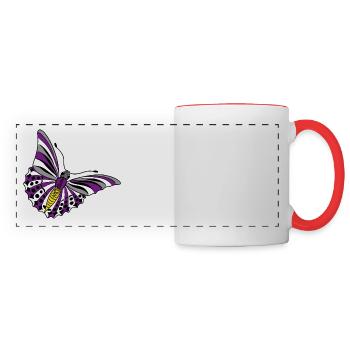 Schmetterling asexual non binary labrys lesbian - Panoramatasse - Weiß/Rot - Vorne