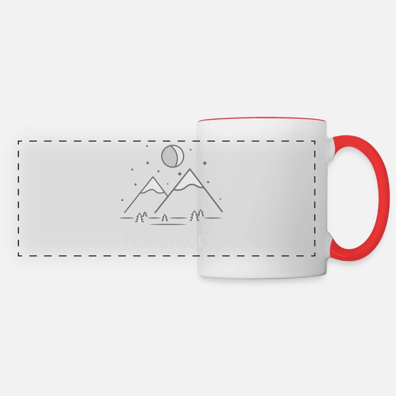 Mountain range, Minimalist style - Panoramatasse - Weiß/Rot