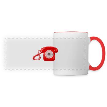 Red phone - Panoramic Mug - white/red - Front