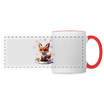 Süßer niedlicher Fuchs im Winter Geschenk - Panoramatasse - Weiß/Rot - Vorne