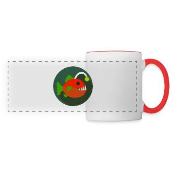 Lantern fish deep sea fish frogfish motif - Panoramic Mug - white/red - Front
