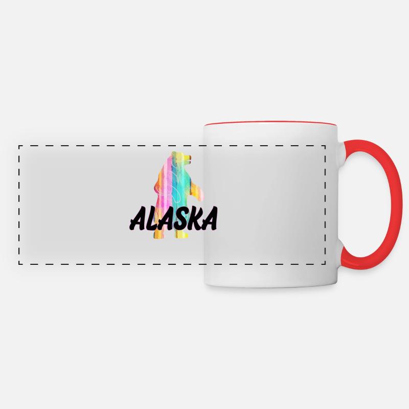 Alaska Bear - Panoramic Mug - white/red
