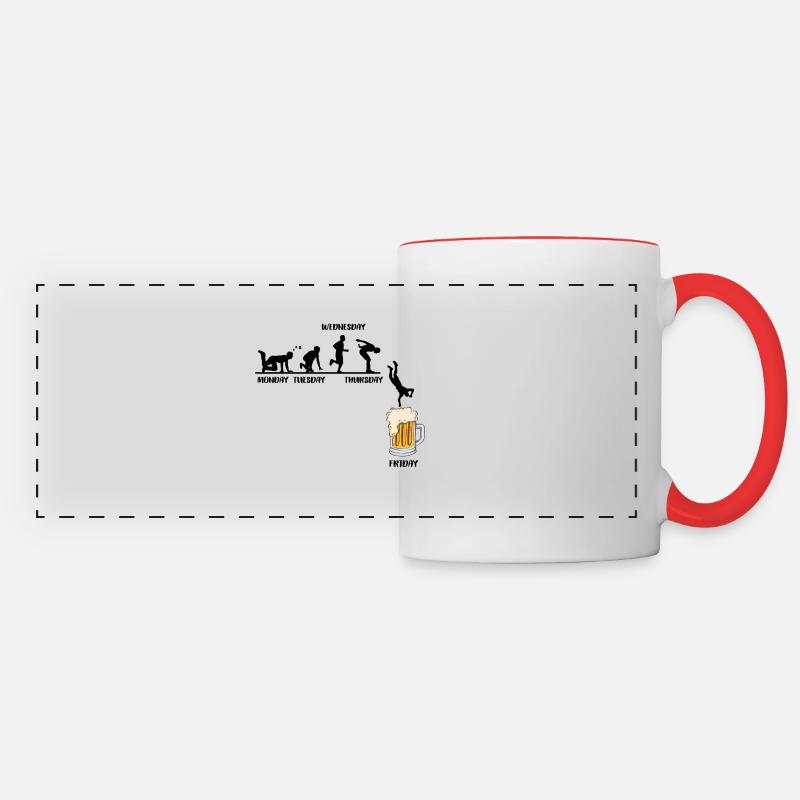 Monday Tuesday Thursday Friday Beer - Panoramic Mug - white/red