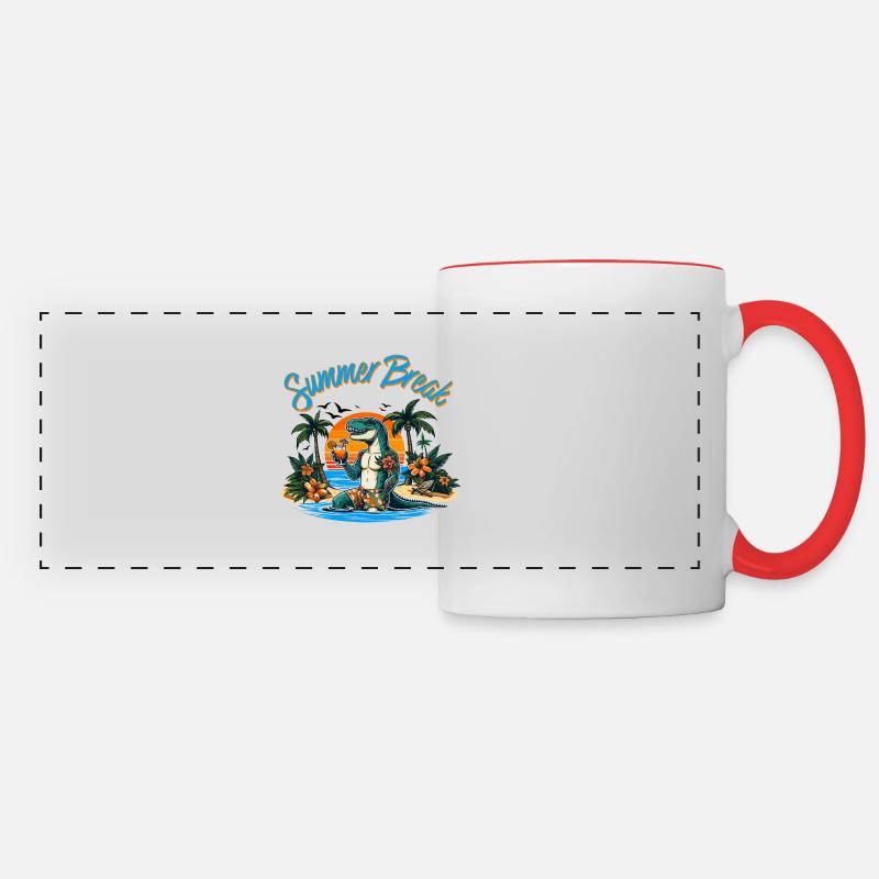 Summer Break - Panoramic Mug - white/red