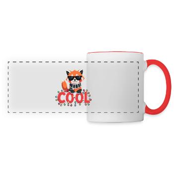 Cool Red Panda - T-shirt de fête de Noël - Mug panoramique contrasté et blanc - blanc/rouge - Devant