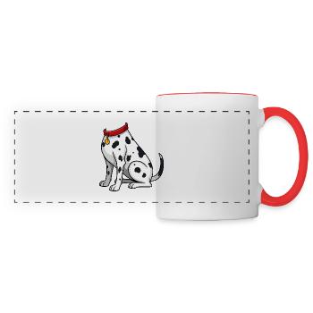 Dalmatiner Kostüm Hundebesitzer Fasching - Panoramatasse - Weiß/Rot - Vorne