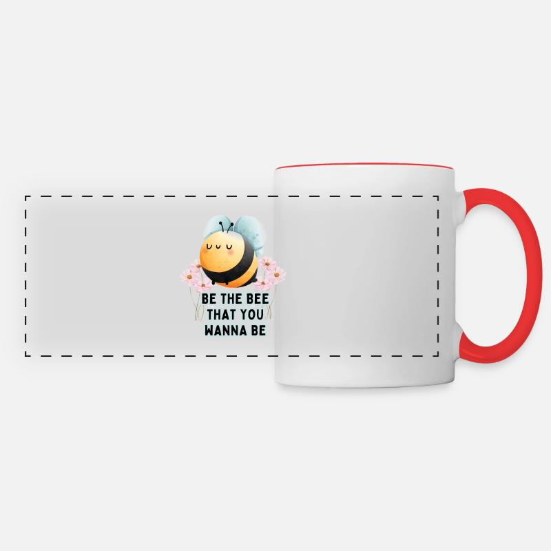Be the Bee that you want to be self-confidence bee - Panoramic Mug - white/red