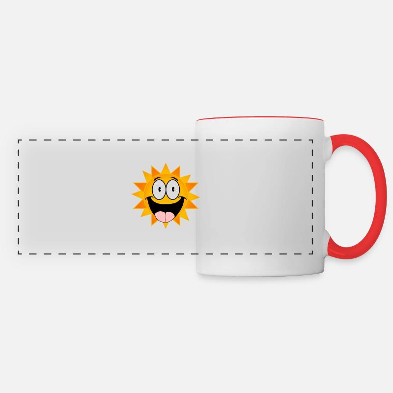 smiling sun - Panoramic Mug - white/red