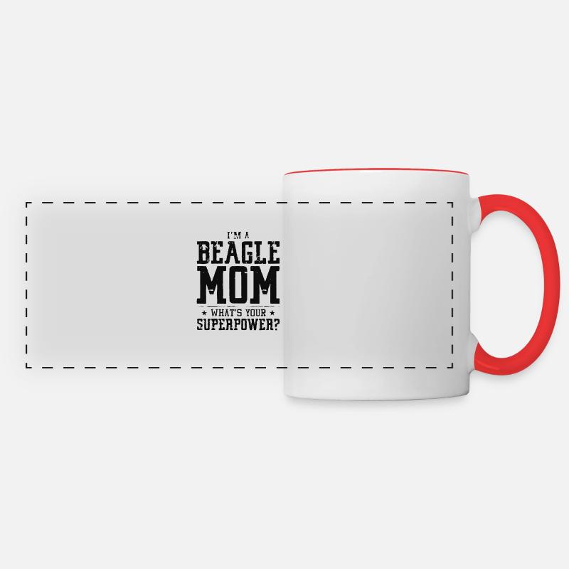 beagle mom - Panoramic Mug - white/red