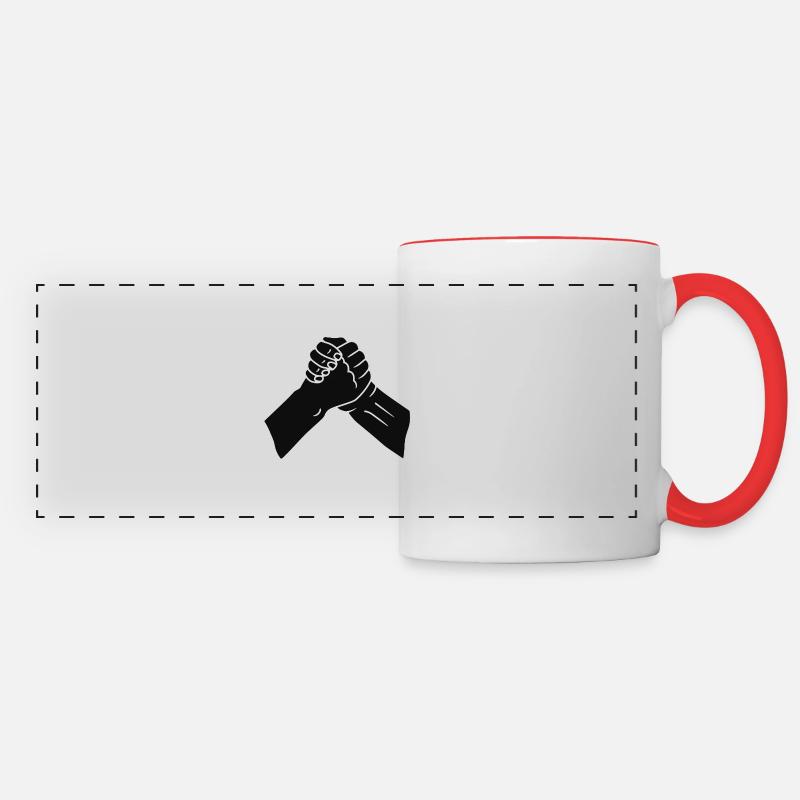 Handshake - Panoramic Mug - white/red