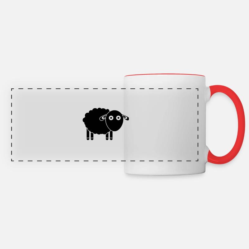 Sheep - Panoramic Mug - white/red