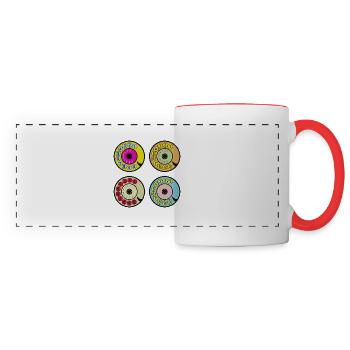 Cadrans colorés Vintage Retro Phone Nostalgia - Mug panoramique contrasté et blanc - blanc/rouge - Devant