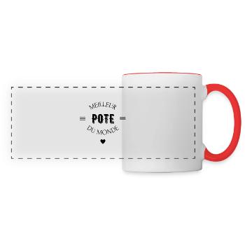 meilleur pote du monde - Mug panoramique contrasté et blanc - blanc/rouge - Devant