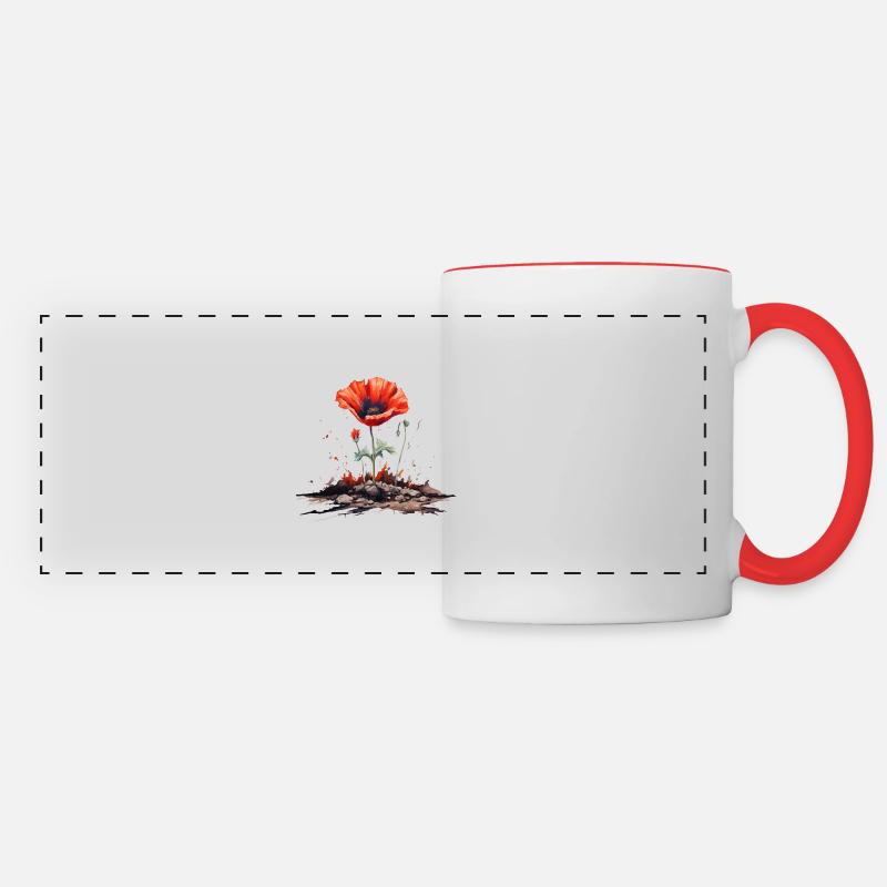Poppy Blossom - Panoramic Mug - white/red