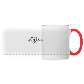 Herzschlag Buchstabe N - Panoramatasse - Weiß/Rot - Vorne