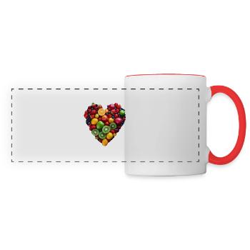 Cœur de fruit - Mug panoramique contrasté et blanc - blanc/rouge - Devant
