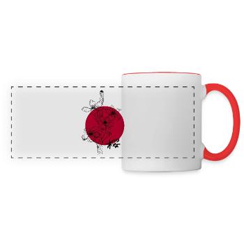 Japan - cherry blossom - Panoramic Mug - white/red - Front