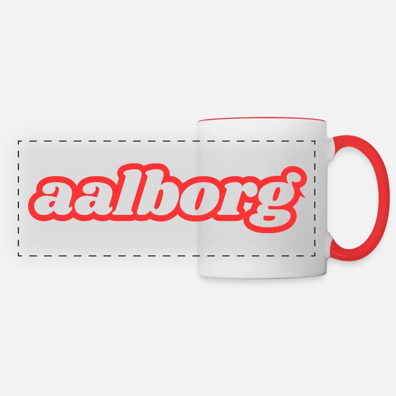 Aalborg - Panoramic Mug - white/red