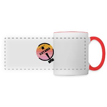 Catania Sicily Italy Plane Sun Retro Holidays - Panoramic Mug - white/red - Front