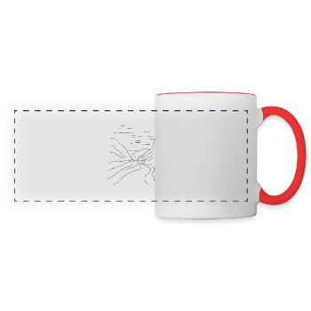 Vallée de montagne avec rivière - Mug panoramique contrasté et blanc - blanc/rouge - Devant