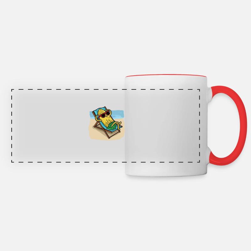 Corn tans Sun kissed the corn - Panoramic Mug - white/red