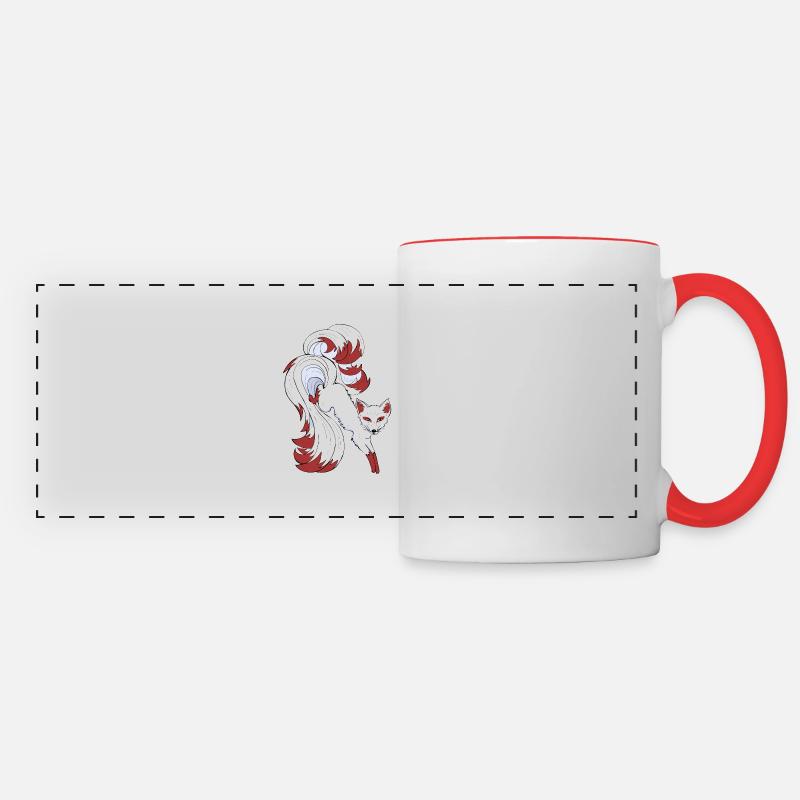 Nine-tailed fox - Panoramic Mug - white/red