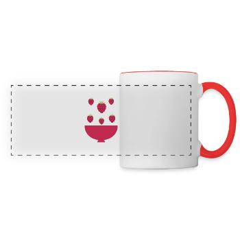 Explosion de framboises - Mug panoramique contrasté et blanc - blanc/rouge - Devant