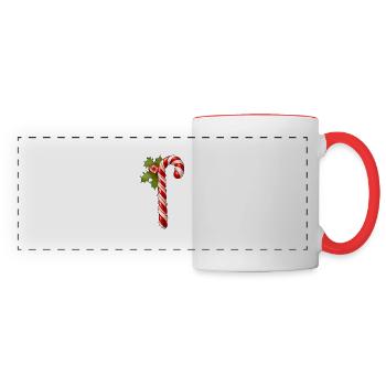 Candy cane - Panoramic Mug - white/red - Front