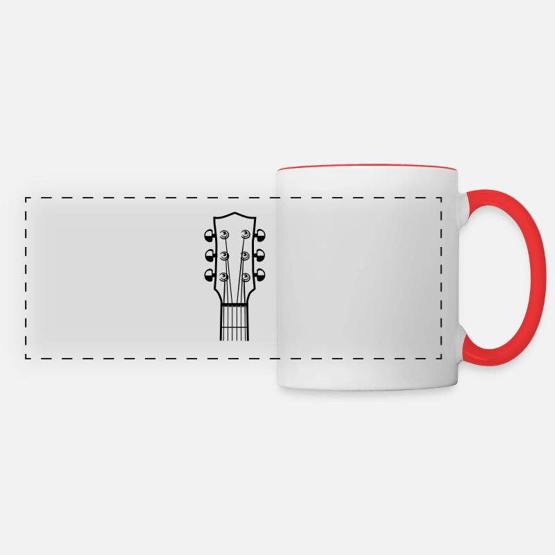 Guitar, Guitars - Head - Panoramic Mug - white/red