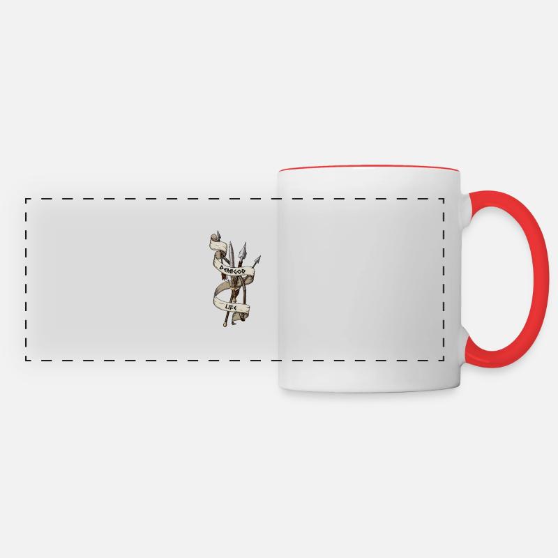 Demigod Life weapons - Panoramic Mug - white/red
