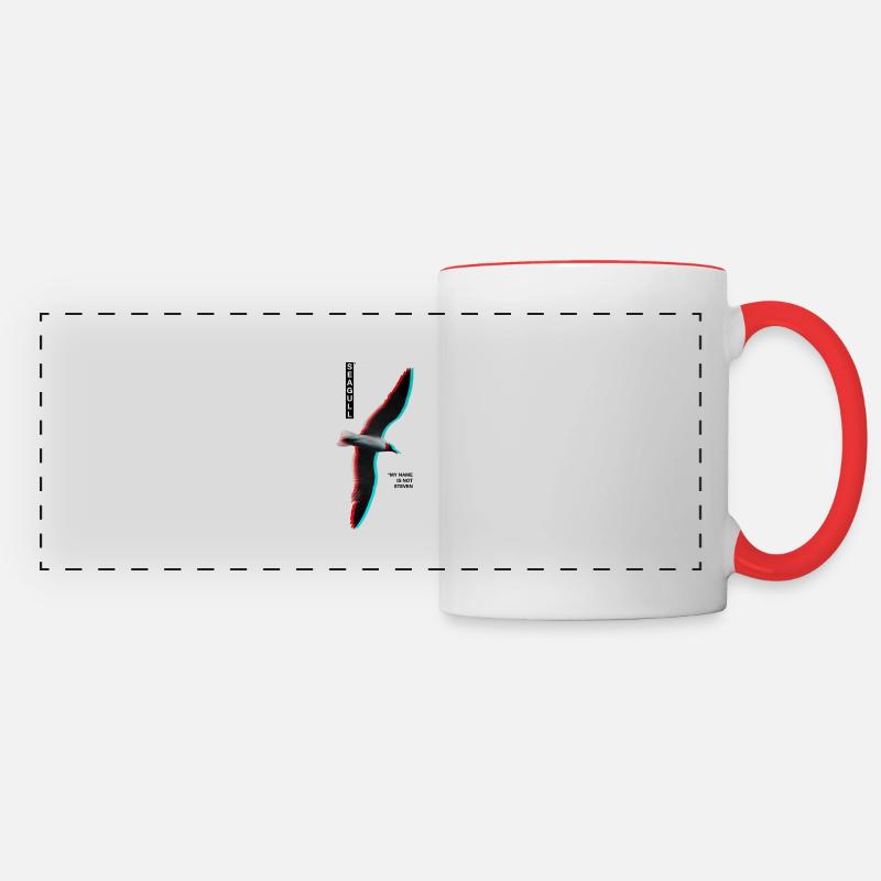 Seagull - My Name Is Not Steven - Panoramic Mug - white/red