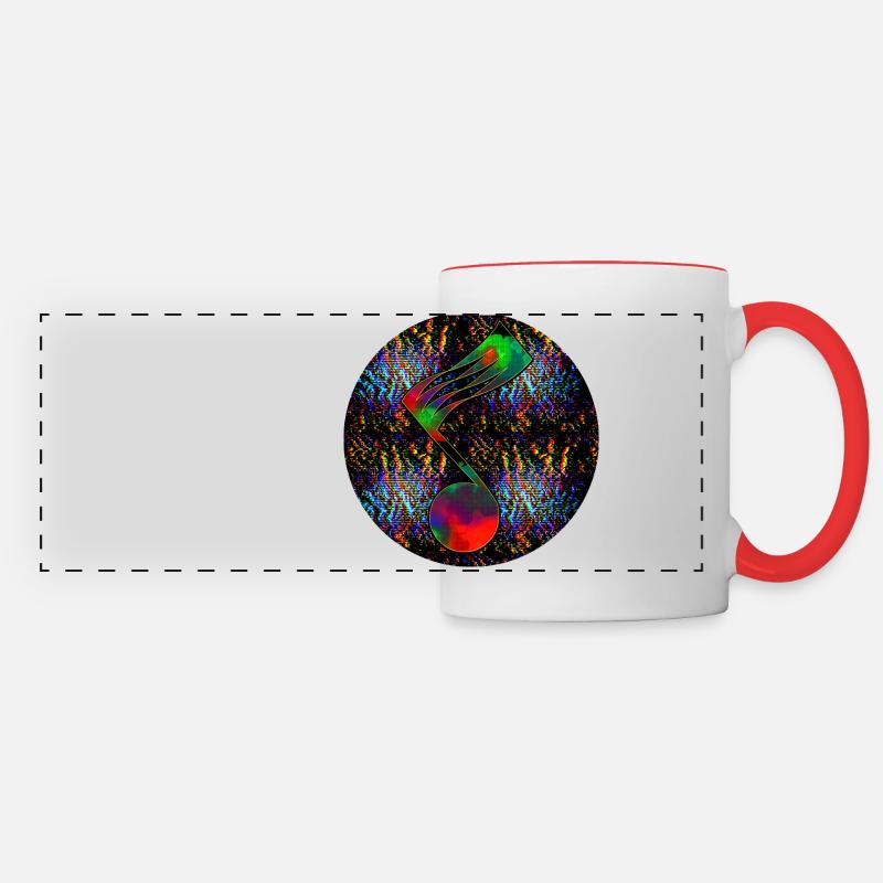 Note de musique - « ONE » - Mug panoramique contrasté et blanc - blanc/rouge