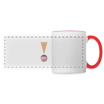 Une glace, un point c'est tout! - Mug panoramique contrasté et blanc - blanc/rouge - Devant
