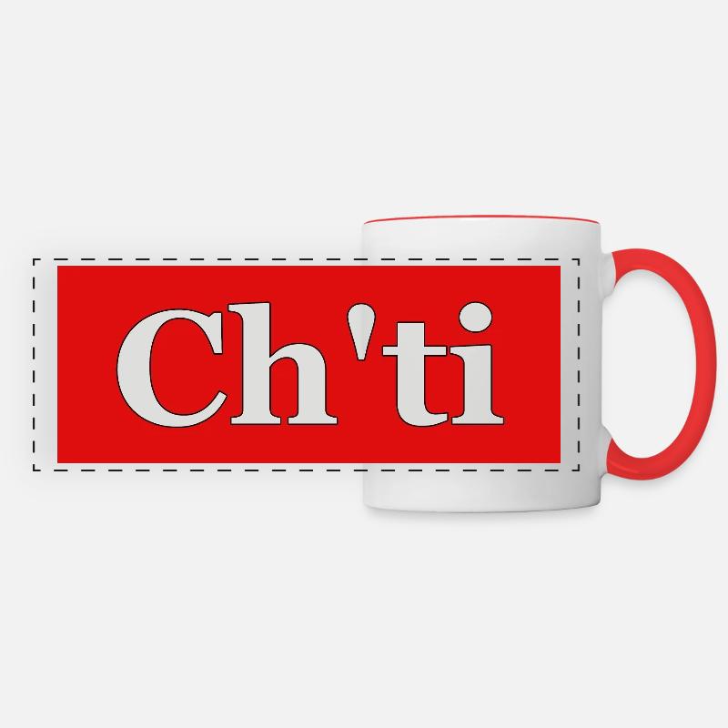 CH'TI - Mug panoramique contrasté et blanc - blanc/rouge