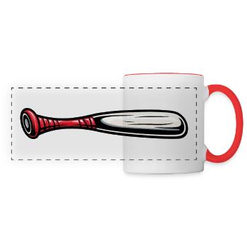 Pichet de batte de baseball - Mug panoramique contrasté et blanc - blanc/rouge - Devant